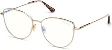 NEW TOM FORD TF5667-B 028 ROSE GOLD/ROSE HAVANA/BLUE LIGHT BLOCK 55MM AUTHENTIC