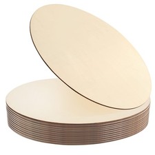 12Pcs 12 Inch Wood Circles for Crafts, Unfinished Blank Wooden Rounds Slice W...