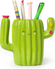 - Portapenne in Ceramica, Desk Friends, Tema Cactus, Da Scrivania, Dipinti a Man