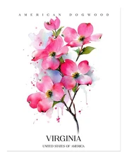 Elegant Floral Dogwood Poster Wall Art for Home Decor Premium Quality