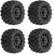 Pro-Line PRO1024110 Badlands MX 1.85" Tires (4) Raid Black 12mm Hex Wheels