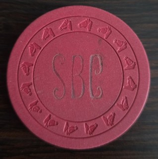 $.25 Cent (SBC) San Bruno Club Cardroom San Bruno CA Casino Chip