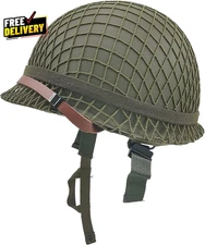 WWII US Army M1 Helmet WW2 Gear WW2 Helmet Metal Steel Shell Replica.....
