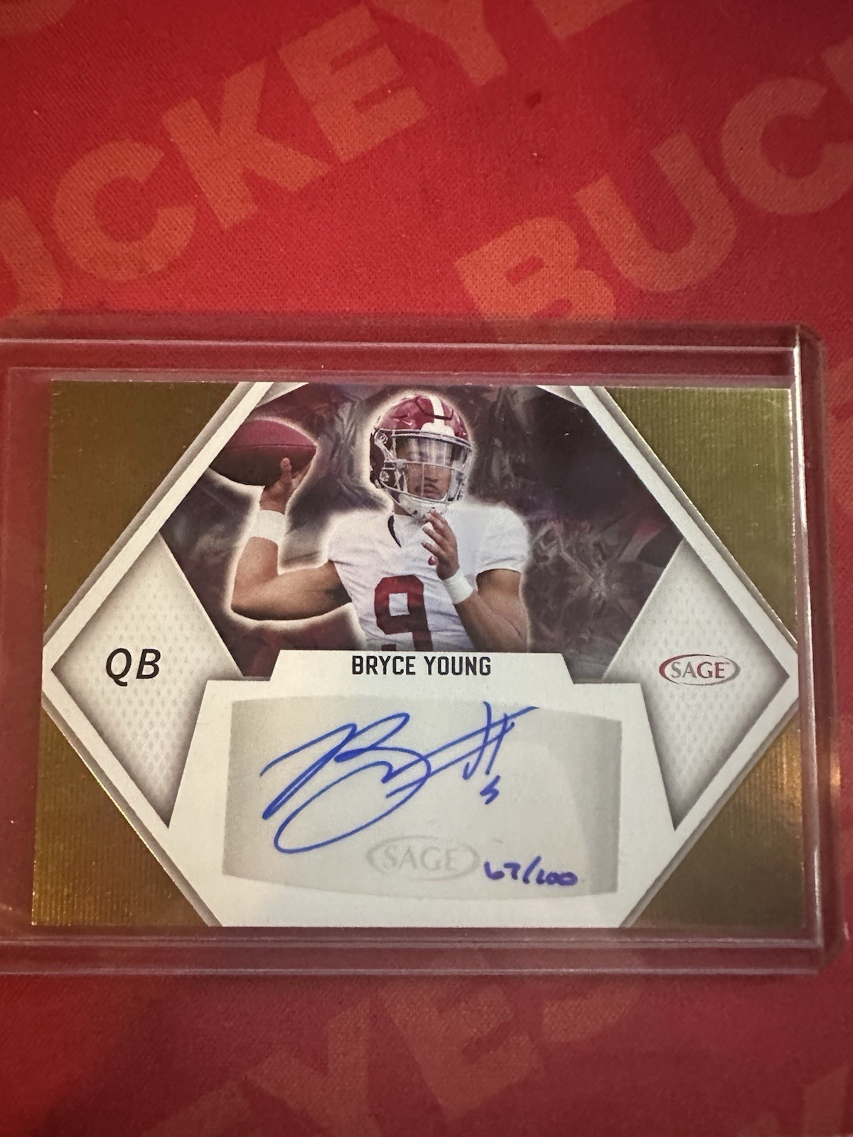 Bryce Young Sage High Series Autographs #ABY2 Gold