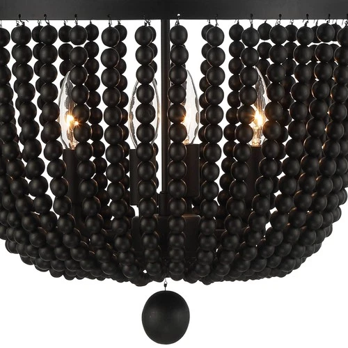 Crystorama Rylee 16 1/2" Wide Matte Black Bowl Chandelier - Picture 6 of 8