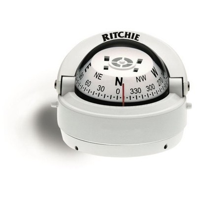 Ritchie Explorer S-53, 2¾'' Ziffernblatt Aufsatzmontage - Weiß (Neu)