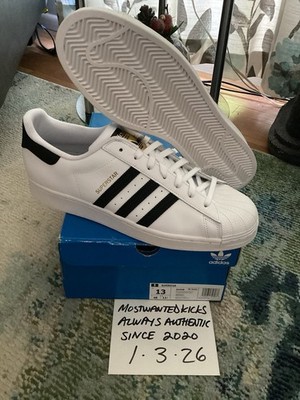 Size 13 - adidas Superstar Footwear White Black for sale online | eBay
