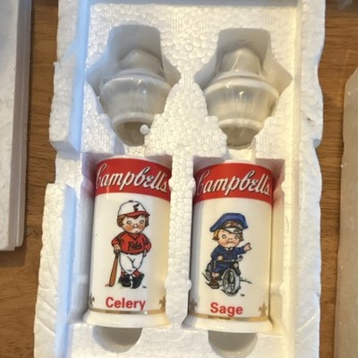 Campbell's Ceramic Spice Jar Set 11pc Cartoon Pattern Collectible Advertising
