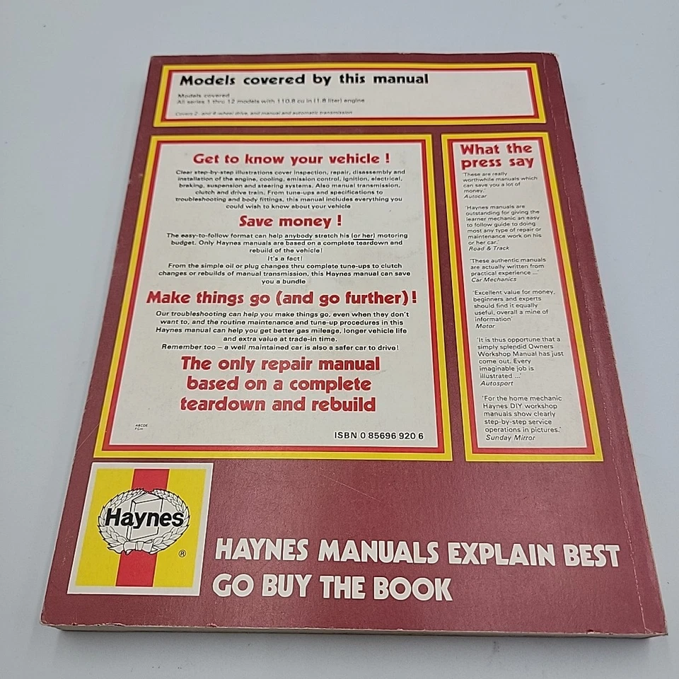 Camioneta Haynes Chevrolet Luv 1972-1982 manual de taller del propietario 319 Chevy 2 y 4x4 Foto 2 de 4