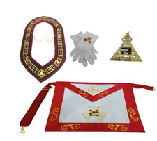 MASONIC ROYAL ARCH NEW DESIGN APRON , COLLAR , GLOVES AND JEWEL l HIGH QUALITY