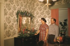 Mid Century Home Christmas Decorations 1955 Vintage Red Kodachrome Slide