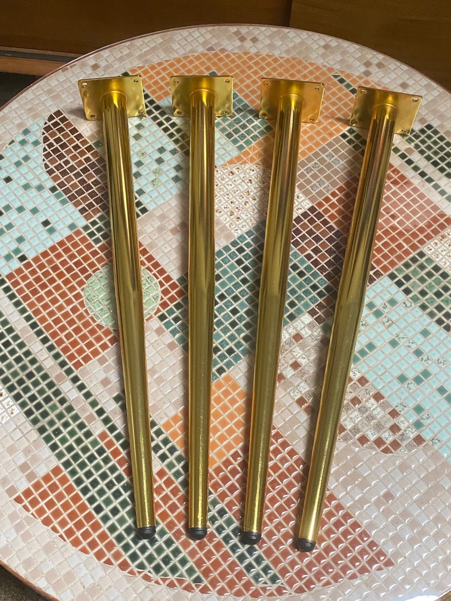 New Set of 4 Furniture Legs Metal Round Tapered Gold 22" | eBay