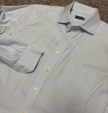 Proper Cloth Long Sleeve Button Up Dress Shirt Blue White Check Mens Large