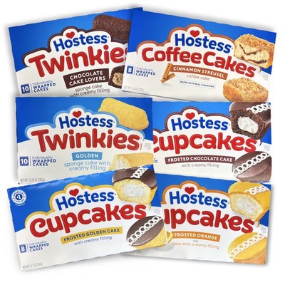 Hostess Snack Cake & Cupcake Variety Pack 52 Count, Twinkies, Chocolate, Golden,