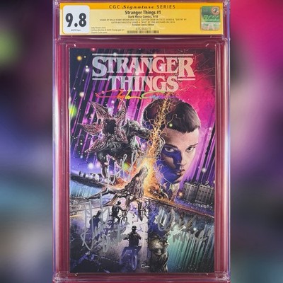 STRANGER THINGS #1 VARIANT CGC 9.8 SS CLAYTON CRAIN MILLIE BOBBY BROWN FIN GATEN