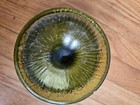 Vintage 70s FTD Avocado Green Glass Goblet With Embossed Leaf Design — photo 3