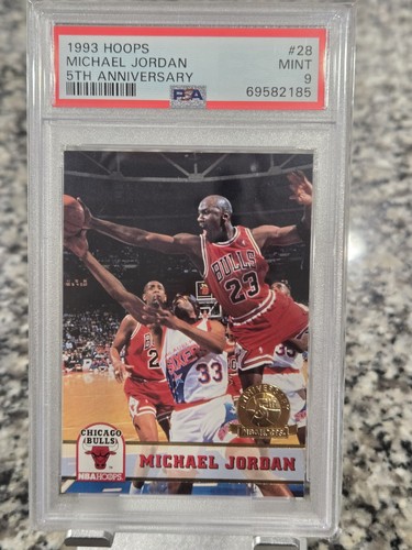 1993 Hoops GOLD STAMP  5th Anniversary Michael Jordan PSA 9 Mint #28