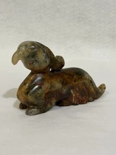 Nephrite Jade Brown Stone Carved Bird Mythological Chinese Sculpture Phoenix
