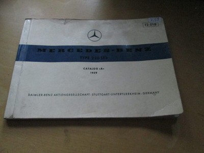 Ersatzteilkatalog  Mercedes  W 111 - 220 SEb   - Ausgabe A  - 1959