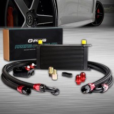 19 Row AN10 10AN Aluminum Black Engine Transmission Oil Cooler Kit English B