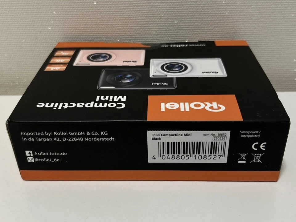 ROLLEI Compactline Mini Digitale Kompaktkamera in Schwarz. OVP - Bild 2 von 3