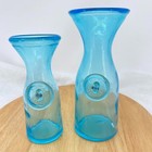 Vintage 2 Bottle Set ROMA Blue 1/4 6" & 1 Litre Glass 10" Tall Decanter Carafe