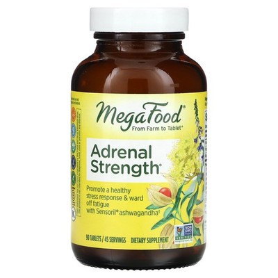 MegaFood Adrenal Strength 90 Tablets Dairy-Free, Gluten-Free, Kosher , NSF