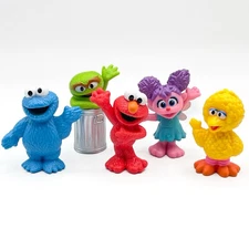 Sesame Street Playset Figures Big Bird Elmo Cookie Monster Abby Oscar 2in Lot 5x