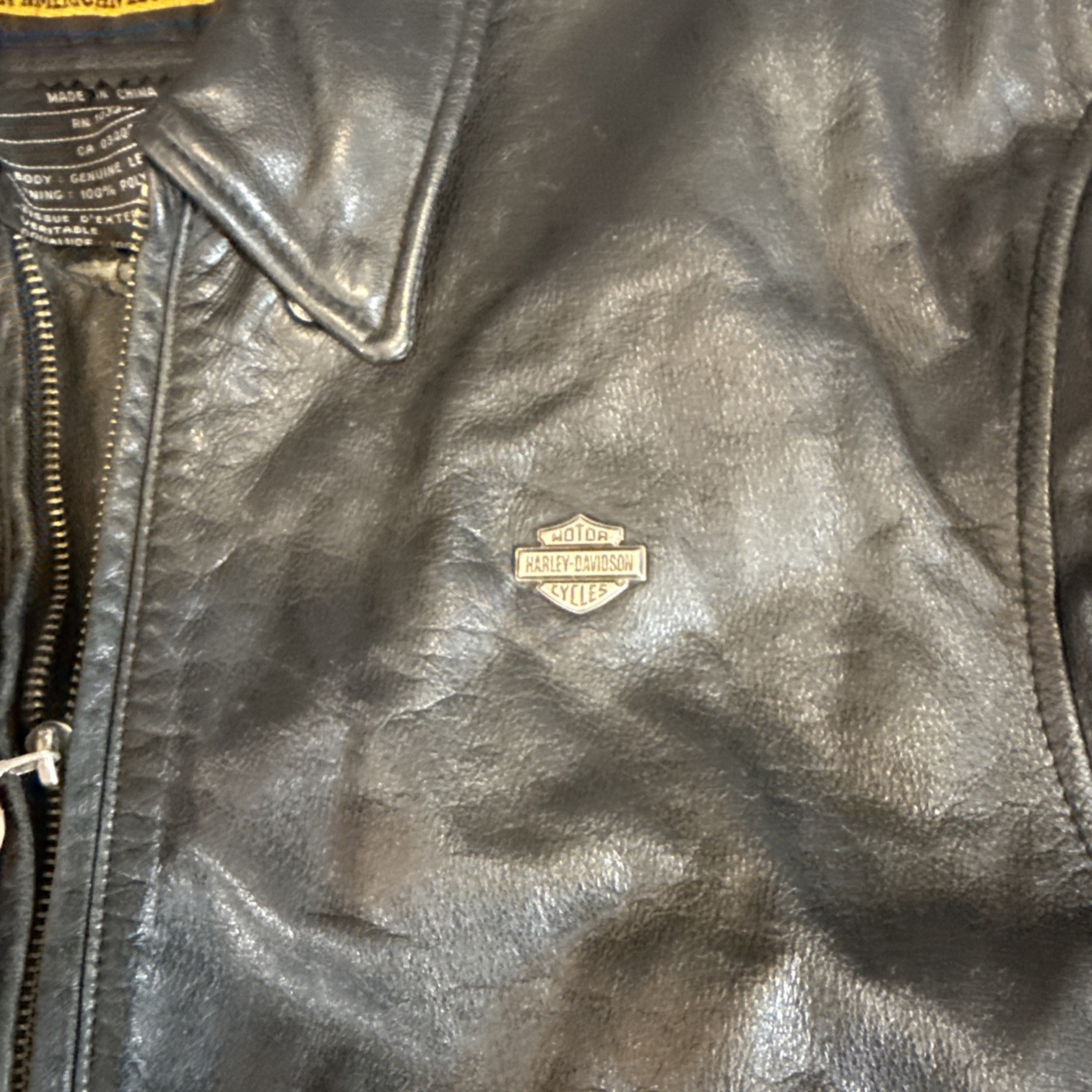 Vintage Harley Davidson Leather Motorcycle Jacket -Size XL - FAST FREE SHIPPING