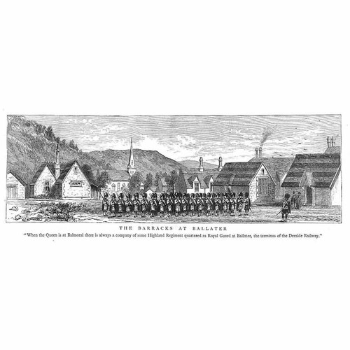 ABERDEENSHIRE The Military Barracks at Ballater - Antique Print 1882