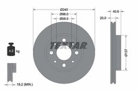 2X Textar Bremsscheibe 92118003 Passend FüR Fiat Ford