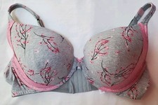 Cacique Lane Bryant 44DD Bra Plunge Underwire Cotton Lace Floral Blossom