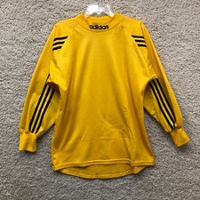 VINTAGE Adidas Goalkeeper Jersey Small Adult Yellow Football Long Sleeve Mens S