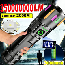 350000000 Lumen Super Bright LED Tactical Flashlight Rechargeable Work Light  