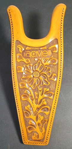 VTG Acme Boot Jack 70s Molded Resin Faux Tooled Western Floral Cowboy Rancher - Foto 2 di 7