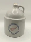 2004 Red Wing Stoneware Jug Piggy Coin Bank Advertisement Theresa WI River View