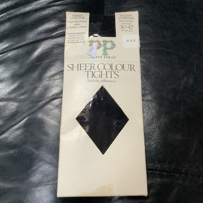  Pretty Polly Sheer 15 Denier Colour Tights 36-42 Black Xmas 