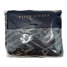 Ralph Lauren Home King Duvet Cover 108 x 96 Francois NWT Navy Blue Cotton 425