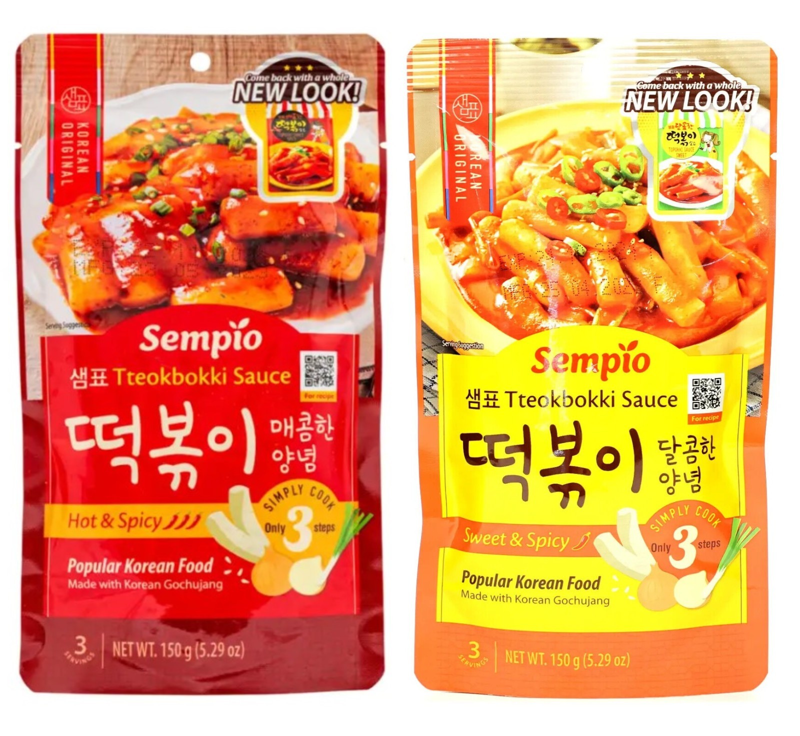 Salsa Sempio Instantánea Topokki Tteokbokki | Dulce y Suave | Caliente y Picante - Elige