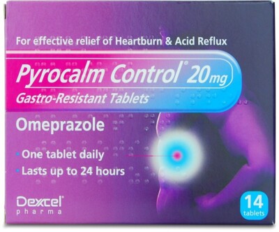Pyrocalm Control Gastro-Resistant Omeprazole Tablets 20mg - 14 Tablets ...