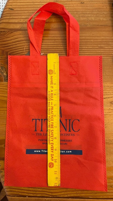 Red Souvenir Titanic Gift Bag From Branson Missouri Tourist Attraction & Museum