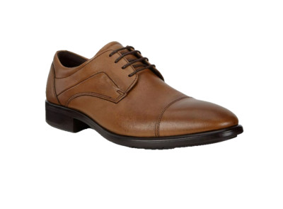 Ecco City Tray Cap Toe Mens Amber Brown Shoes Size 7-7.5 New