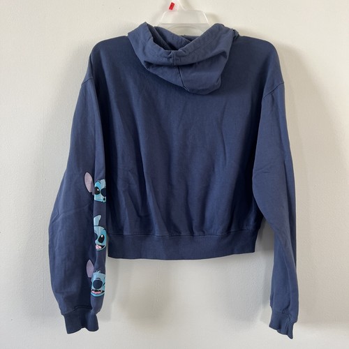 Disney Stitch Hoodie Youth Sweatshirt Medium Blue Long Sleeve - Picture 8 of 11
