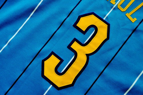 Chris Paul New Orleans Hornets Adidas Jersey Authentic Pin Stripe Teal Men 48 XL - Picture 10 of 14