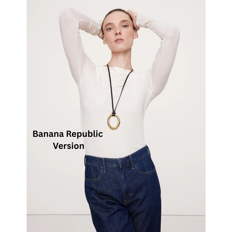 Collar Bolo de Cuero Colgante Anillo de Latón, 26" L -Existencia Gallo/República Banana Foto 4 de 4