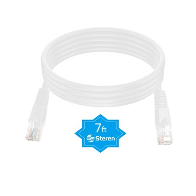 Steren 7ft Cat6 UTP Molded Patch Cord White