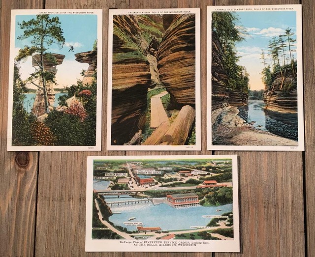 4 Vintage Wisconsin State River Scenic Postcard Lot eBay