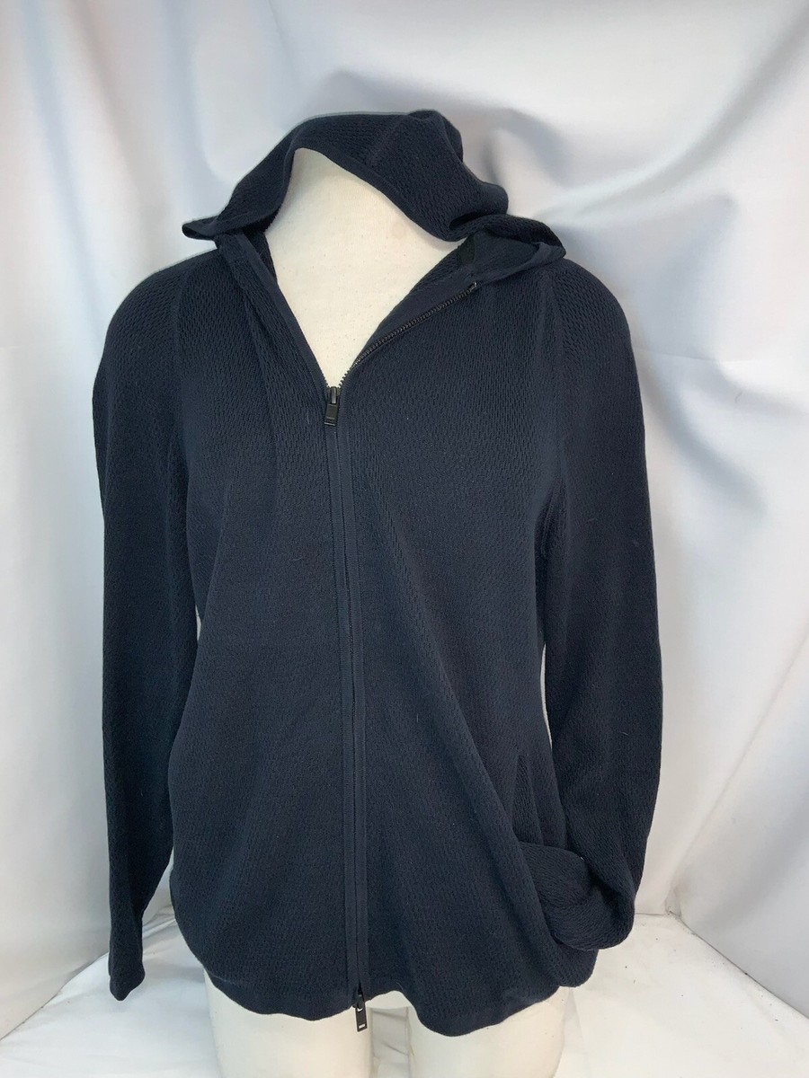 アウターその他 THEORY Women Outer O0901404 BLUE Theory Hood Jacket S Women Navy Blue 100% Cotton Full Zip