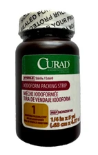 CURAD Iodoform Gauze Packing Strip 1/4" x 5yd STERILE Medical Dental Wound