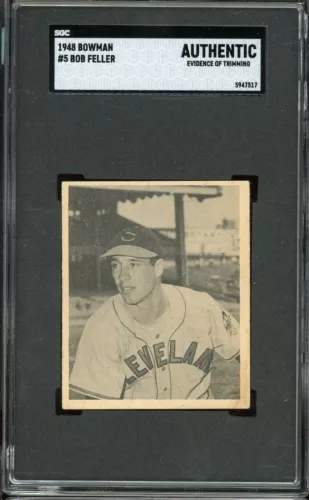 1948 Bowman Baseball #5 Bob Feller SGC A